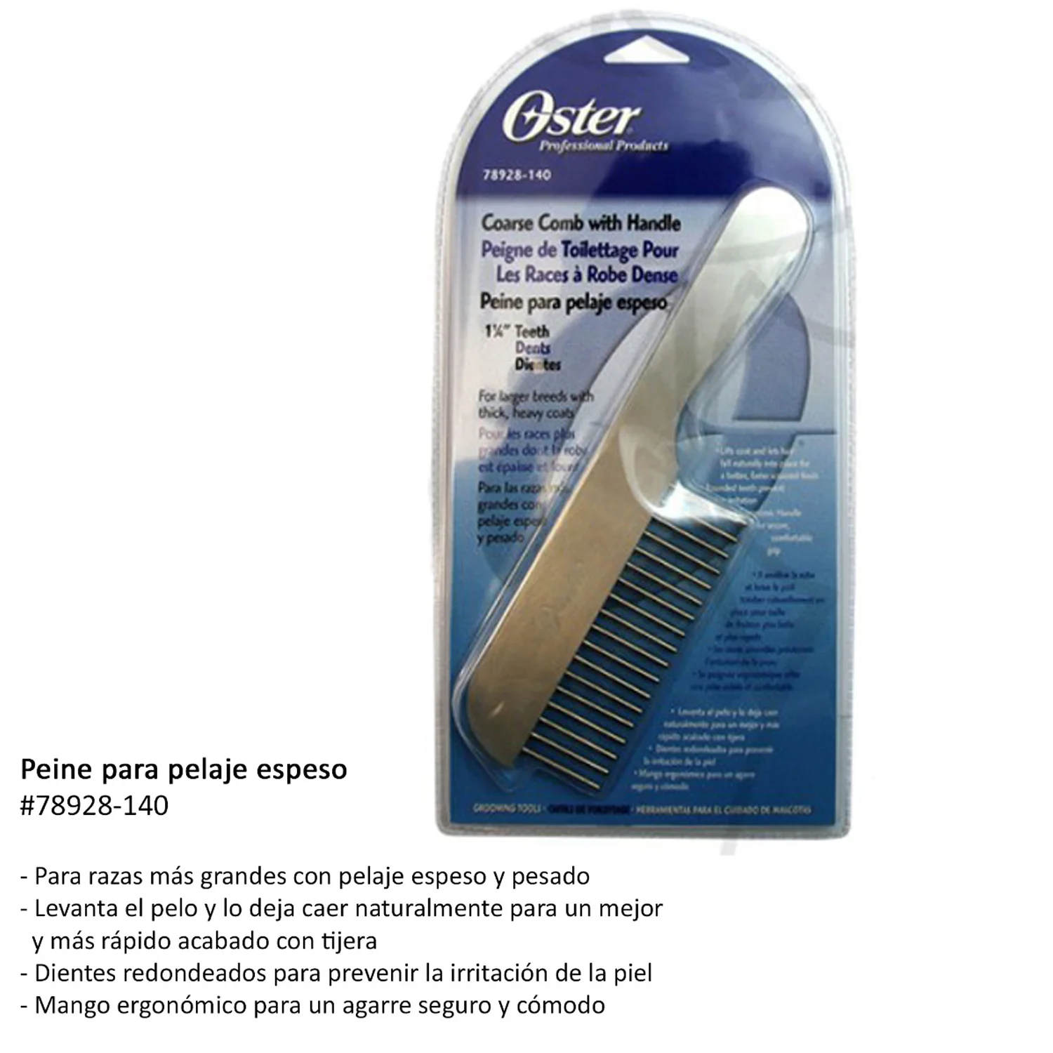 PEINE DE ALUMINIO CON MANGO 1 1/4"
