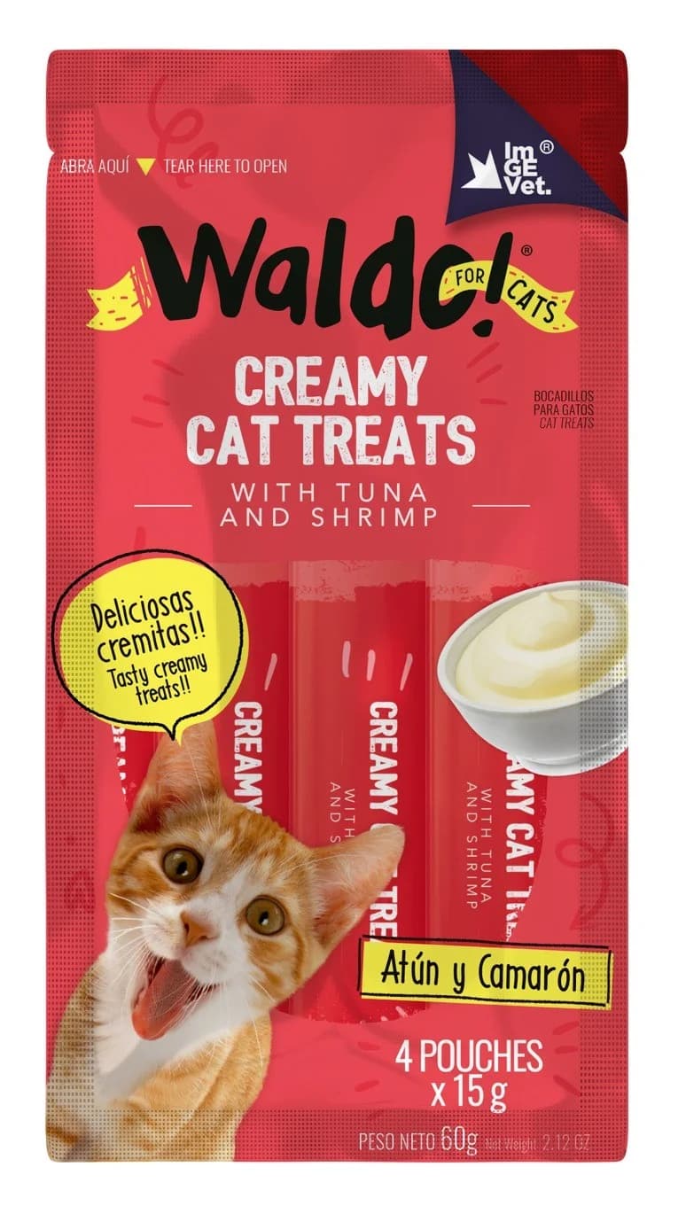 WALDO CREAMY CAT TREAT ATUN Y CAMARON60G